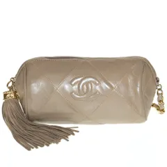 CHANEL (シャネル) ココマーク フリンジ ショルダーバッグ ベージュ ラムスキン ゴールド金具