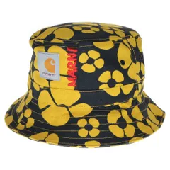 MARNI (マルニ) × CARHARTT ×カーハート フラワー総柄 バケットハット 帽子 イエロー/ブラック