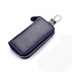 【特価商品】レディース レディース メンズ メンズ 大容量 プレゼント 車キー スマートキー りカードキーケース 専用ボックス付き 2つ内側 (ネイビー) 6連 本革 スマートキーケース キーケース [LUYING]