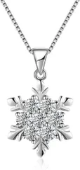 【在庫処分】AAAジルコン シルバー ダイヤ 豪華ネックレス レディース おしゃれ ネックレス 鎖骨チェーン ペンダント 上品 雪の結晶 パーティ 誕生日 雪の花 人気 雪片 プレゼント [SUNYOBAO] 贈り物