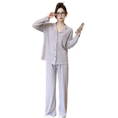 【在庫処分】長袖 レディース コットン 上下セット 前開き ルームウェアセット ルームウェア かわいい 吸汗通気 パジャマ 肌に優しい 寝間着 部屋着 [Catorfarious] ゆったり おしゃれ 春夏秋