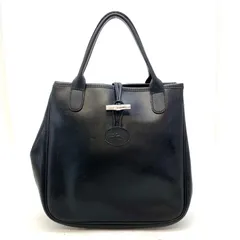 ロンシャン ハンド トートバッグ 革 黒 フォーマル ビジネス FX389