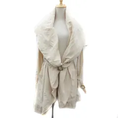 ロイヤルパーティー ROYAL PARTY スプリングコート ミドル丈 ビッグカラー ベルト 38 ベージュ /YM3