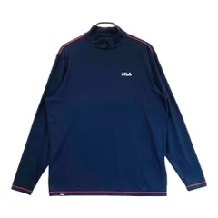 サイズ：LL FILA GOLF フィラゴルフ  モックネック 長袖Tシャツ  ネイビー系 [240101546589] ゴルフウェア メンズ ストスト