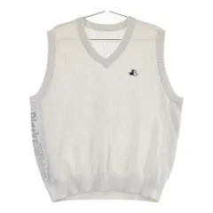 サイズ：LL BLACK&WHITE ブラックアンドホワイト  Vネックニットベスト メッシュ  ホワイト系 [240101546983] ゴルフウェア メンズ ストスト