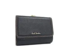 Paul Smith ポールスミス レザー 三つ折り がま口 財布 ウォレット 札入れ 小銭入れ レディース ブラック系×ピンク系 DI6700