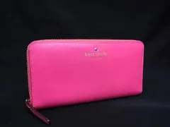 ■美品■kate spade ケイトスペード S363 レザー ラウンドファスナー 長財布 ウォレット 小銭入れ 札入れ レディース ピンク系 DI7088