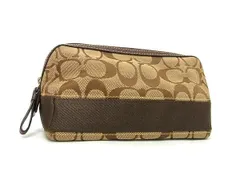 COACH コーチ 40756 シグネチャー キャンバス マルチポーチ マルチケース メイクポーチ 小物入れ レディース ブラウン系 DI9481