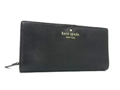 ■美品■ kate spade ケイトスペード レザー 二つ折り 長財布 ウォレット レディース ブラック系 DI9746