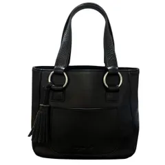 美品 agnes b.VOYAGE アニエスベーボヤージュ レザー トートバッグ ハンドバッグ 黒 ブラック フリンジ