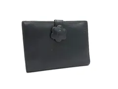 FURLA フルラ レザー フラワー 花 二つ折り 財布 ウォレット 札入れ 小銭入れ レディース ブラック系 DJ3617