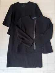 ト2510-②-5330 東京イギン　TOKYO IGIN ブラックフォーマル　礼服　ワンピース　ノーカラージャケット　15BR