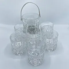 【商品387】HOYAクリスタル製　ロックグラス6個　アイスペールセット　箱はなし