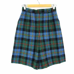 マンシングウェア MUNSINGWEAR ゴルフ キュロットパンツ ハーフパンツ ウール タータンチェック タック M 69 マルチカラー