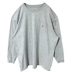 グレー カーハート ポケT 3XL 長袖 ロンT オーバーサイズ メンズ 古着