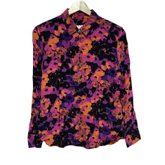 EQUIPMENT(エキプモン) 長袖シャツブラウス サイズS/P S レディース - パープル×オレンジ×マルチ 花柄