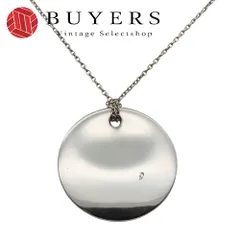 【中古】 ティファニー ネックレス ラウンドプレート シルバー925 約12.4g シルバー エルサペレッティ アクセサリー ペンダント レディース 女性 TIFFANY&Co.