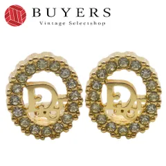 【中古】 クリスチャンディオール イヤリング メタル ラインストーン ゴールド ロゴ アクセサリー メッキ レディース 女性 Christian Dior