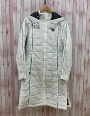 アディダス adidas ベンチコート 中綿 フード ジップアップ L ホワイト系 MR516    レディース