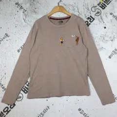 THE NORTH FACE ザノースフェイス レディース ポケット 長袖 Tシャツ メランジ ベージュ M/95 2100153