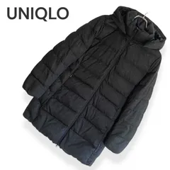 UNIQLO ユニクロ 中綿ロングコート ダークグレー ブラック ポリエステル100% ベトナム製 XL レディース フード付 ウルトラライト 軽量 764KZ