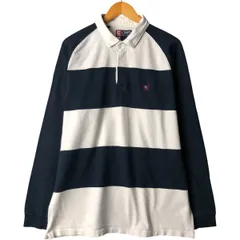 古着 ラルフローレン Ralph Lauren CHAPS チャップス ボーダー柄 長袖 ラガーシャツ メンズXL相当/eaa592517