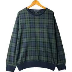 古着 90年代 ラルフローレン Ralph Lauren POLO GOLF ポロゴルフ ブラックウォッチチェック スウェットシャツ トレーナー/eaa595618