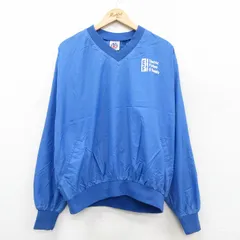 XL/古着 長袖 ナイロン ジャケット メンズ 90s EFS 大きいサイズ Vネック 薄紺系 ネイビー 25oct31 中古 アウター ウインドブレーカー