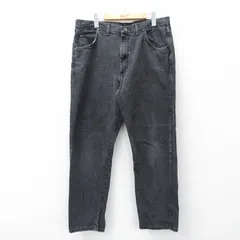 W37/古着 ラングラー ジーンズ メンズ 90s 黒 ブラック デニム 25oct31 中古 ボトムス ジーパン Gパン ロング パンツ
