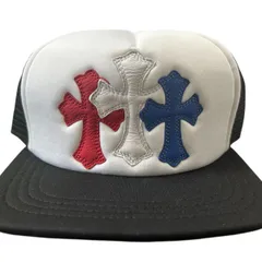 【新品】クロムハーツ CHROME HEARTS 【 TRUCKER CAP 】 トリコロール セメタリー クロスパッチ トラッカー キャップ