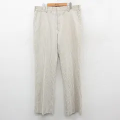 W36/古着 スラックス パンツ メンズ 80s ベージュ他 カーキ ストライプ 25oct31 中古 ボトムス ロング