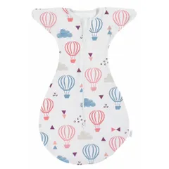 新品 [enne.] スワドル メッシュ 夏 夏用 新生児 バンブー コットン おくるみ 手が出る ベビー モロー反射 赤ちゃん スリーパー 安眠 夜泣き (バルーンバンブーメッシュ S)