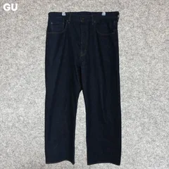 GU ダークブルー ストレートデニム パンツ  XL(LL)サイズ