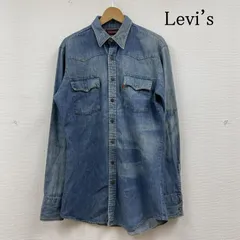 Levi's リーバイス シャツ、ブラウス 長袖 90s デニム ウエスタン シャツ 長袖 スナップボタン スモールe オレンジタブ
