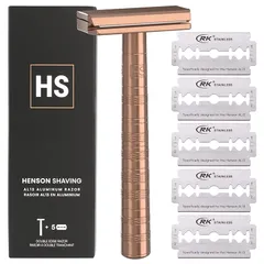 【新品】 【正規品/メーカー付】HENSON SHAVING AL13 シェーバー MILD(COPPER)替刃5枚付 エントリーモデル【耐久性が高く、肌への刺激を最低限に抑えながら深剃り可能】