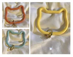 【携帯ストラップ】ホールドリング チャーム付き 携帯ストラップ スマホリング シリコン 携帯電話 便利 猫柄 猫 キャット ネコ ねこ 猫グッズ 猫雑貨 千葉 プレゼント cat goods