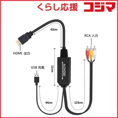 【 新品 未開封 】   トーホー AV to HDMI変換ケーブル＋USB-A(給電用)0.4m＋1.4m/0.4m [RCA⇒HDMI/スタンダードタイプ] HDX-A2HH 未使用 送料無料