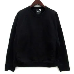 エイトン ATON GARMENT DYE URAKE CREWNECK PULLOVER スウェット トレーナー ブラック 黒 2 KKAGIW0101のサムネイル