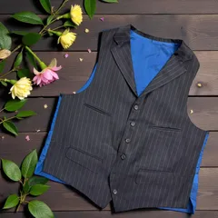 BURBERRY スーツ ベスト 夏用 バーバリー メンズ カジュアル ジャケット ウールベスト ストライプ