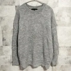 【大きめ 3XL】23区　ファインモヘア クルーネック プルオーバー セーター　サイズ46 3XL相当　グレー 灰色　ウール