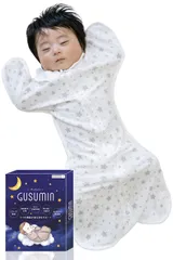新品 GUSUMIN 【夜泣き・寝かしつけ専門家が説明書を監修】 おくるみ スワドル 新生児 夜泣き対策 (L 星柄)