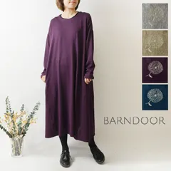 【新品】【BARNDOOR バーンドア】ニットソー ワンピース (1203019)レディース 秋 冬 北欧 ゆったり フレア Aライン 体型カバー 温か 暖か 無地 ナチュラル 服 おしゃれ コーディネート ナチュランド 人気 30代 40代 50代 60代