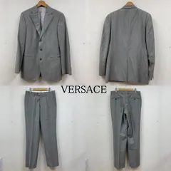 VERSACE ヴェルサーチ スーツ ビジネス ストライプ セットアップ スーツ 春夏ウール 裏地刺繍  VERSACE COLLECTION サイズ48