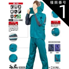 種類1：S/ネイビー 【 耐水圧20000mm 】 レインウエア コヤナギ 雨嵐 【 BB-700 】 | レインコート 合羽 カッパ レディース メンズ 上下 作業 現場 仕事 ビジネス 丈夫 通勤 通学 自転車 梅雨 雨 台風 登山 ハイキング アウトドア