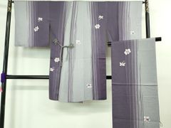 平和屋本店□極上 紅花紬 米沢 横段文 正絹 逸品 未使用 KAAA1088kk4