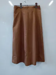 b694●NATURAL BEAUTY BASIC ●プリーツ●切替●ロングスカート●サイズS●ブラウン