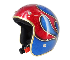 躍動的なカスタムスタイル!! ジェットヘルメット ラメ入り フリーサイズ 57-59cm 装飾用ファッション 公道使用不可