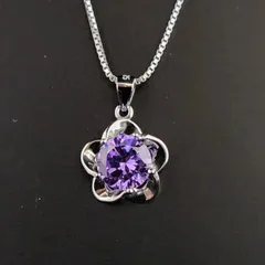 No.6 ネックレス レディース フラワー (パープル)
