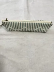 母の日セール開催中【ハンドメイド】　スリムペンケース　ファンファンストライプ　スモーキーグリーン　B022