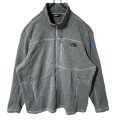 グレー ノースフェイス フリース 刺繍 2XL ジャケット メンズ 古着 長袖